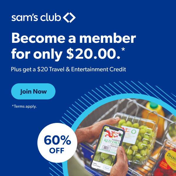 Join Sam's Club for just $20 right now